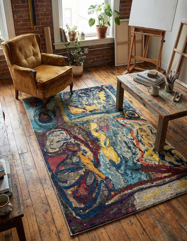 Detail image of 4' x 6'  Washable Haerfest Rug