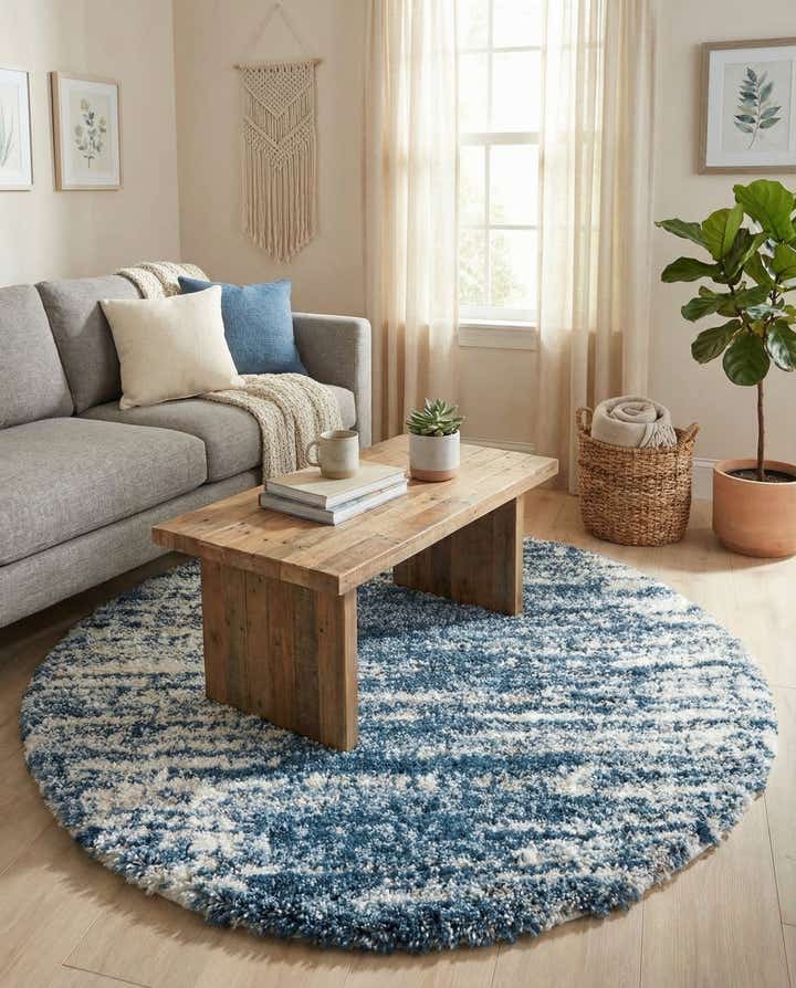 5' 3 x 5' 3 Serenity Shag Round Rug