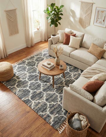 Gray Athena Shag Square Rug
