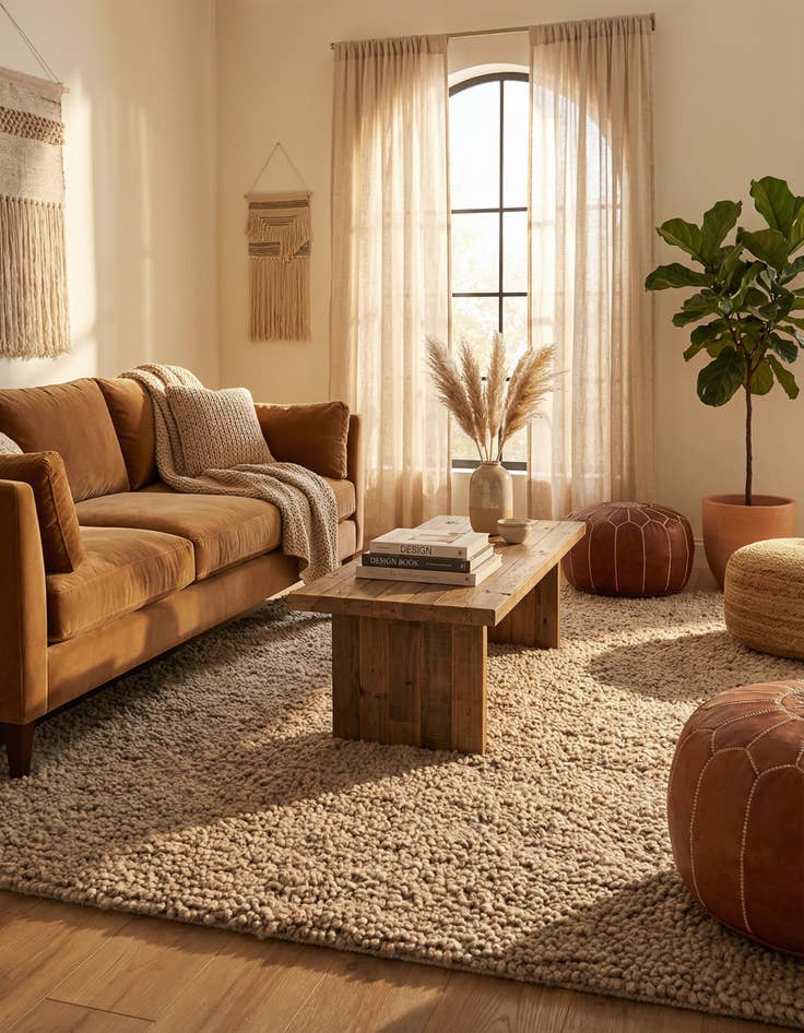 Detail image of 5' 1 x 7' 1 Hand Woven Haka Deluxe Shag Rug