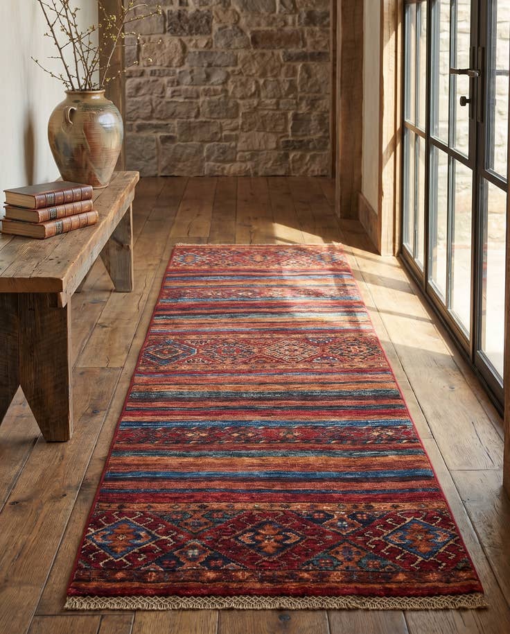 Detail image of 60cm x 190cm Hand Knotted Kazak Runner Rug