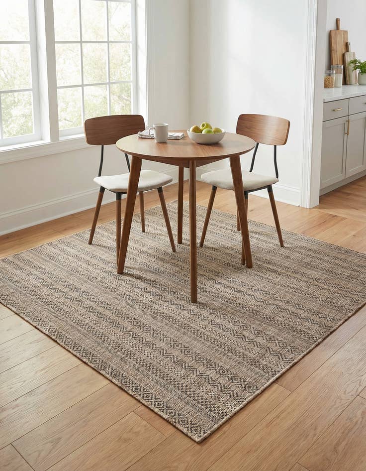 Detail image of 5' 3 x 5' 3 Washable Ribbon Indoor / Outdoor Square Rug