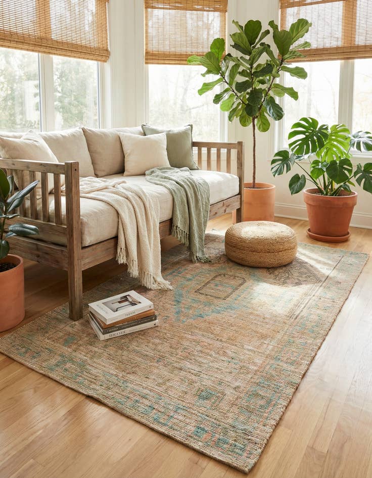 Detail image of 6' 1 x 9'  Hand Woven Chenille Jute Rug