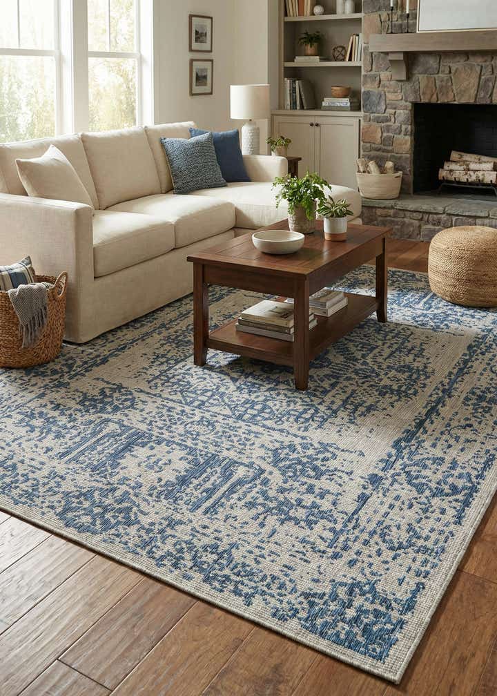10' x 13' Easy-Clean Traditional Indoor / Outdoor Rug