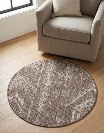 3' x 3' Easy-Clean Bohemian Indoor / Outdoor Round Rug
