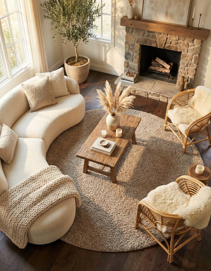 Detail image of 10' x 10' Solid Shag Round Rug