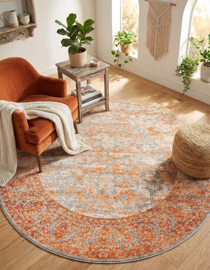 Detail image of 6' x 6' Modern Classical Round Rug