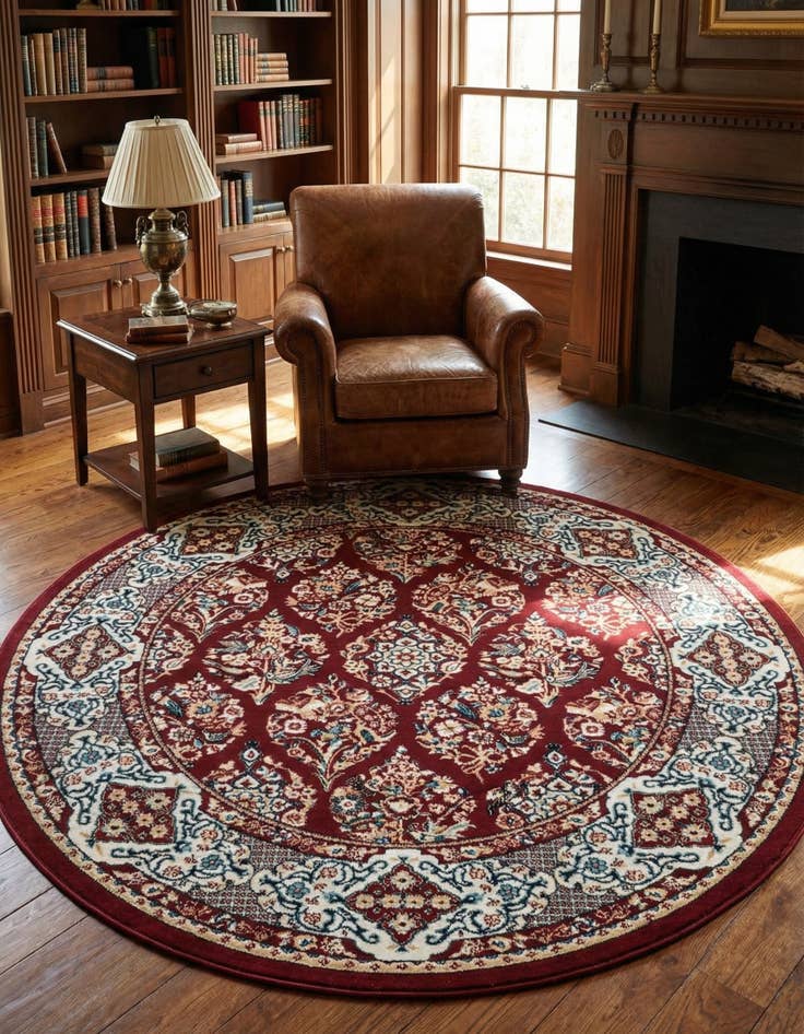 Detail image of 5' 3 x 5' 3 Nain Design Round Rug