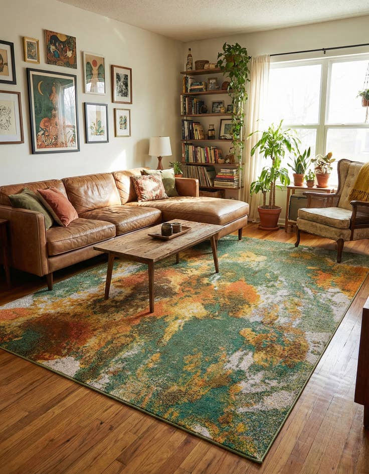 Detail image of 7' 10 x 10'  Washable Haerfest Rug