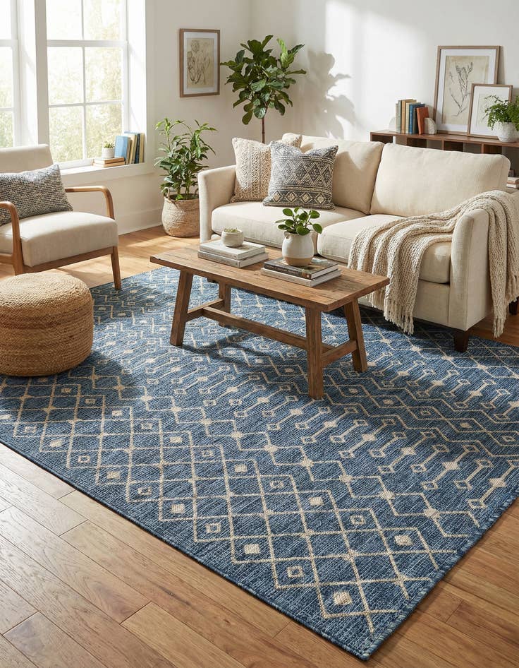 Detail image of 5' 3 x 8' Washable Trellis Indoor / Outdoor Rug