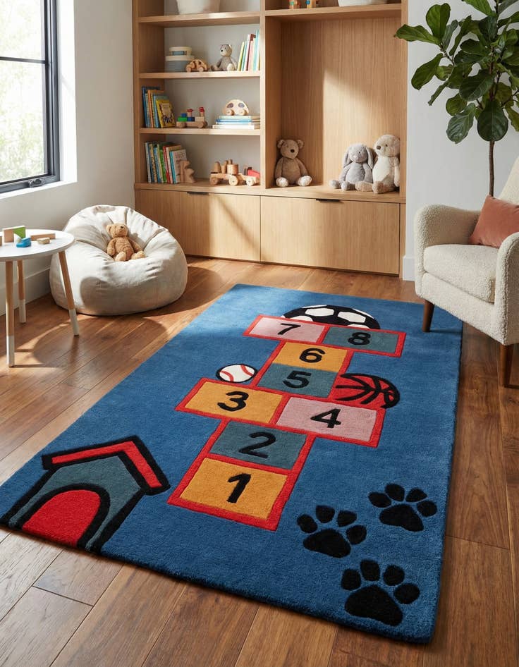 Detail image of 3' 1 x 5' 1 Playtime Kids Wool Freeform Rug