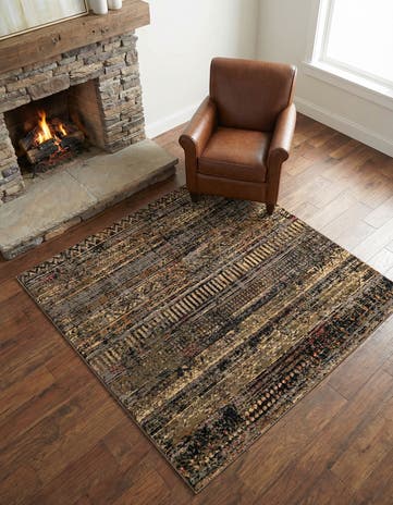 Blue Saturn Square Rug