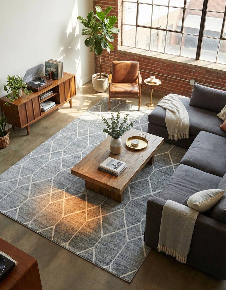 Detail image of  9' x 12' 2 Lattice Trellis Rug