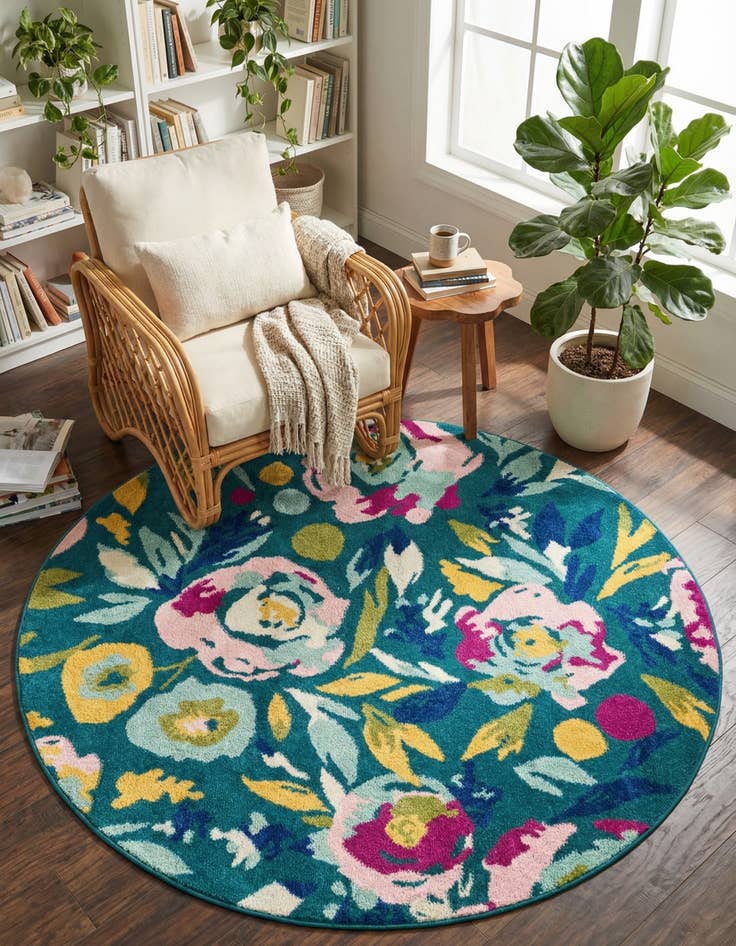 Detail image of 5' 3 x 5' 3 Bloom Round Rug