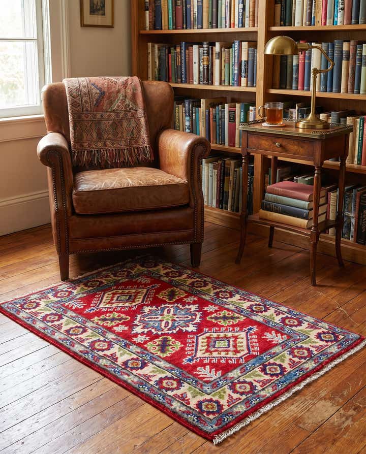 1' 11 x 2' 11 Hand Knotted Kazak Rug