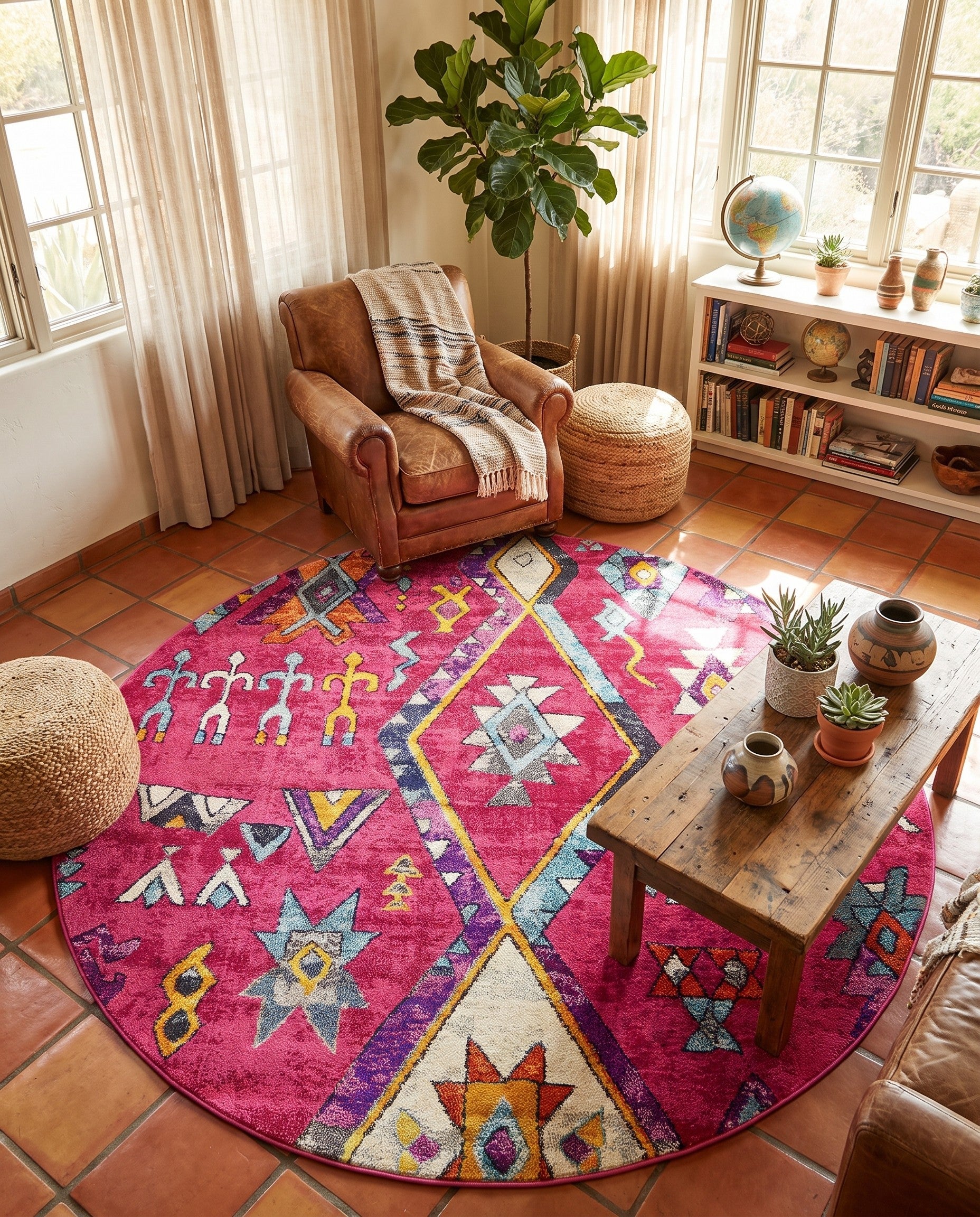 8' x 8' Washable Mesa Round Rug
