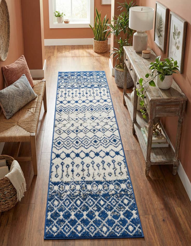 Detail image of 2' x 7' Moroccan Trellis Runner Rug
