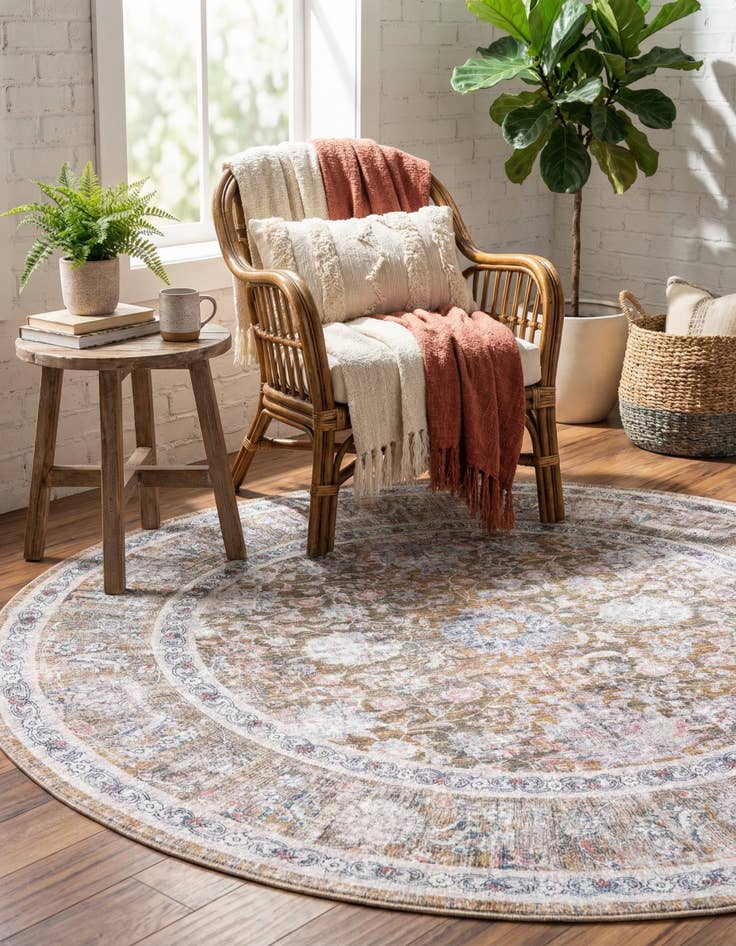 Detail image of 7' 10 x 7' 10 Yara Round Rug