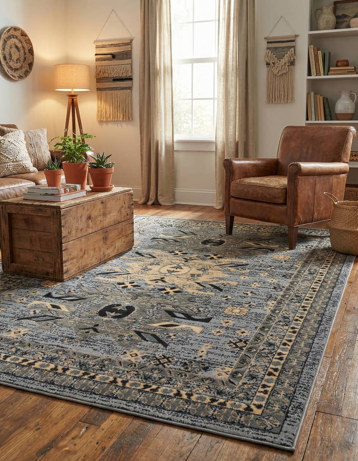 Detail image of 6' x 9' Heriz Design Rug