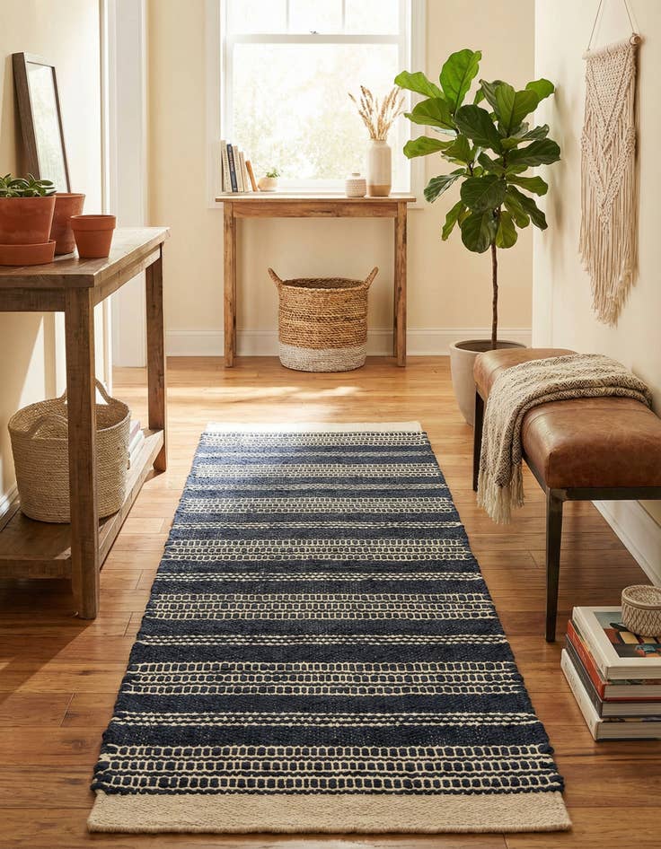 Detail image of 2' x 6' 1  Hand Woven Lariat Runner Rug