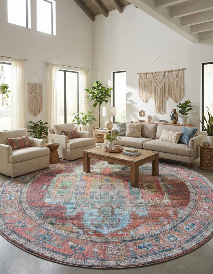 Detail image of 10' 6 x 10' 6  Washable Maahru Round Rug