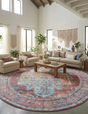 10' 6 x 10' 6 Washable Maahru Round Rug