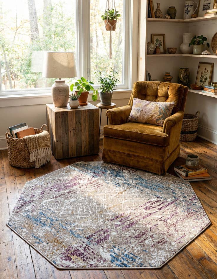 Detail image of 5' 3 x 5' 3 Deepa Octagon Rug