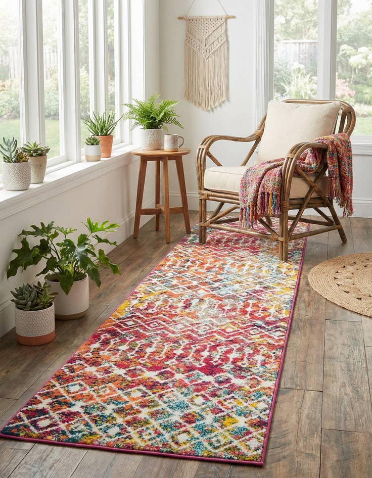 Detail image of  2' x 8' Moroccan Trellis Runner Rug