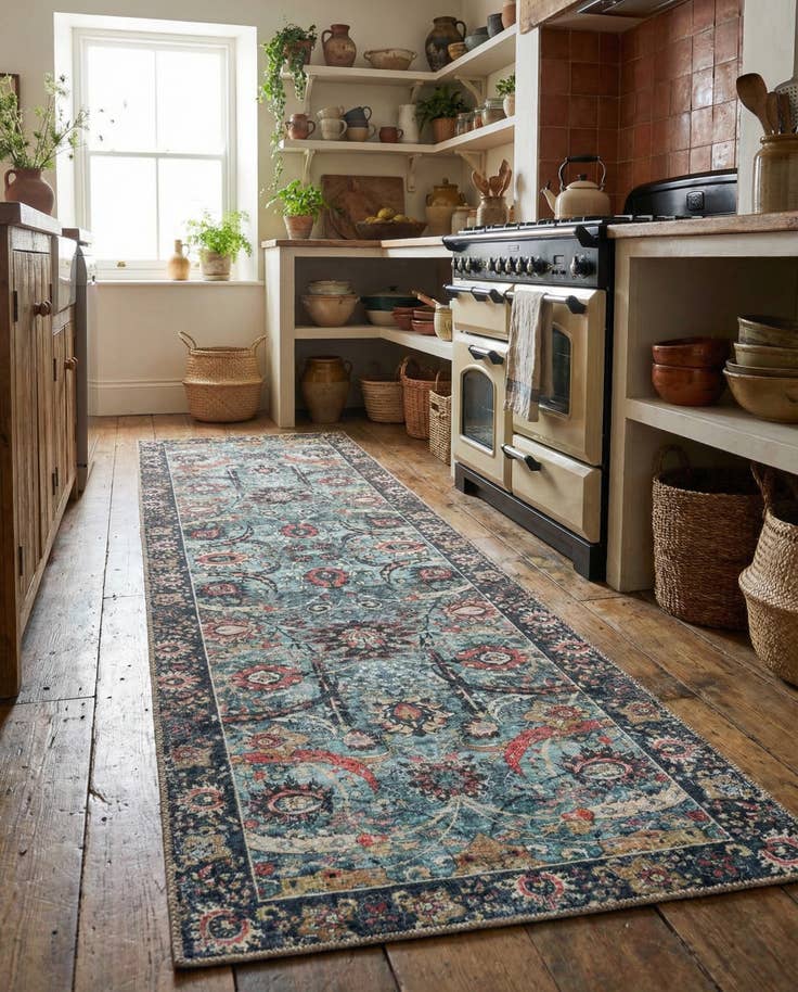 Detail image of 2' x 8' Washable Timeless Runner Rug