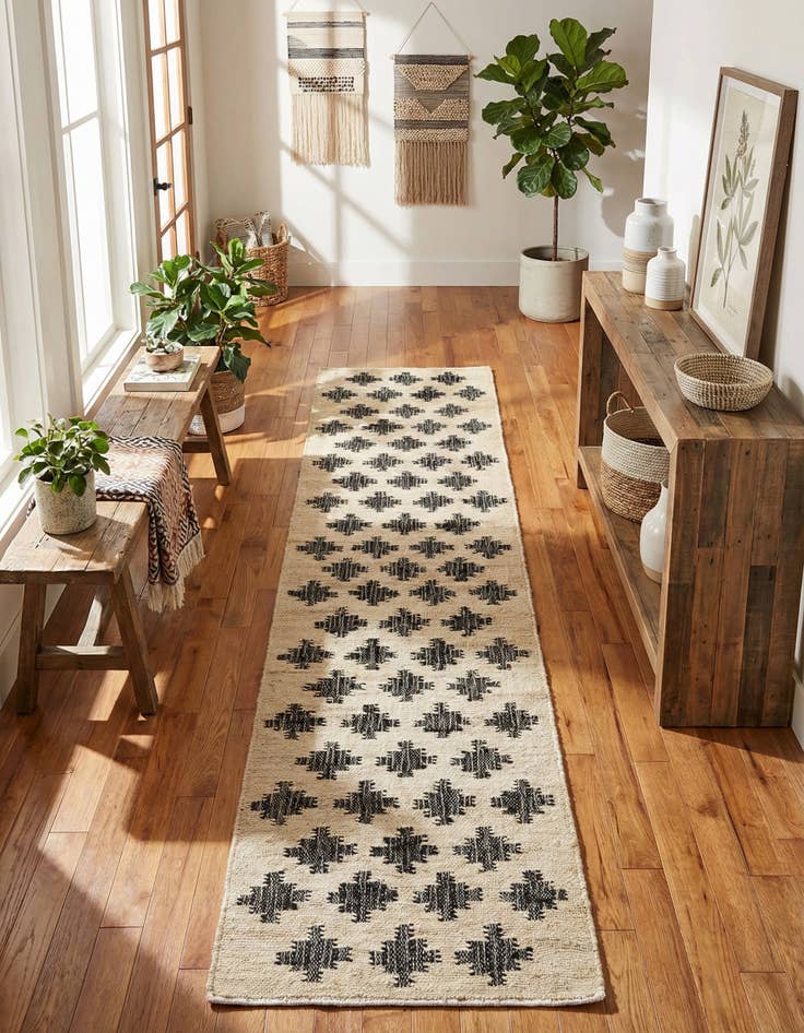 Detail image of  2' x 8'  Hand Woven Kala Handwoven Jute Runner Rug