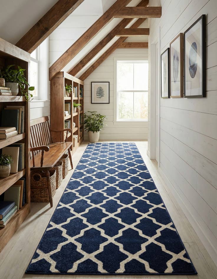 Detail image of 2' 7 x 10' Trellis Runner Rug