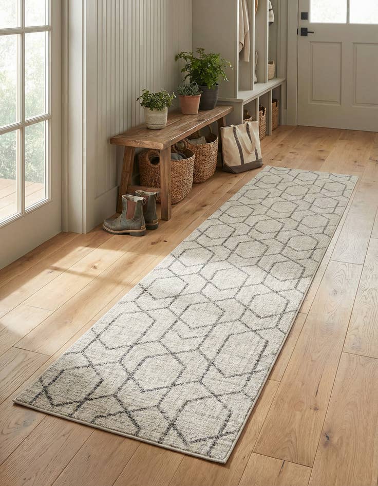 Detail image of 2' 7 x 12' Eco Trellis Runner Rug