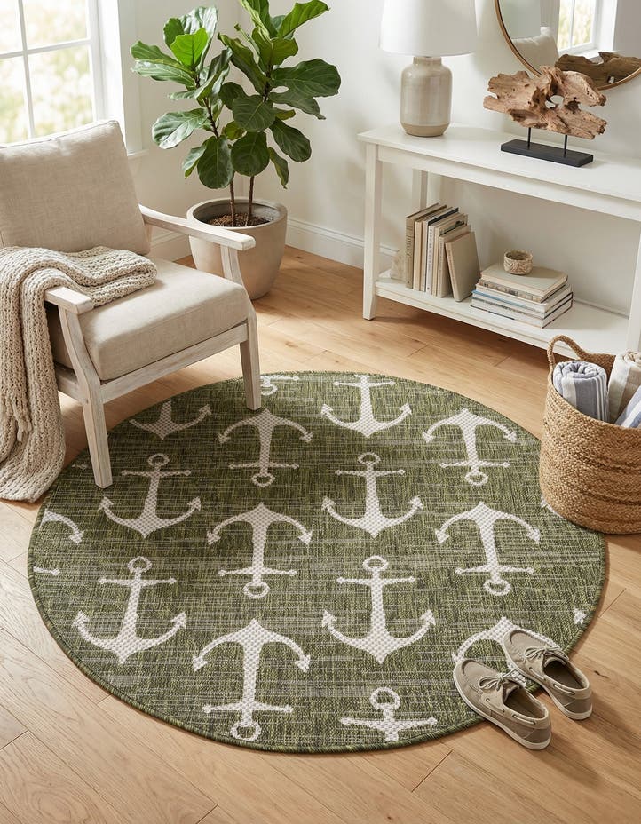 4' x 4' Easy-Clean Coastal Indoor / Outdoo...