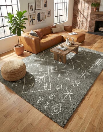 Gray Moroccan Shag Rug