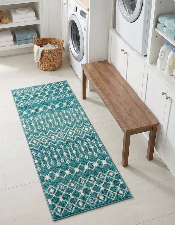 Detail image of 2' x 5' Moroccan Trellis Runner Rug