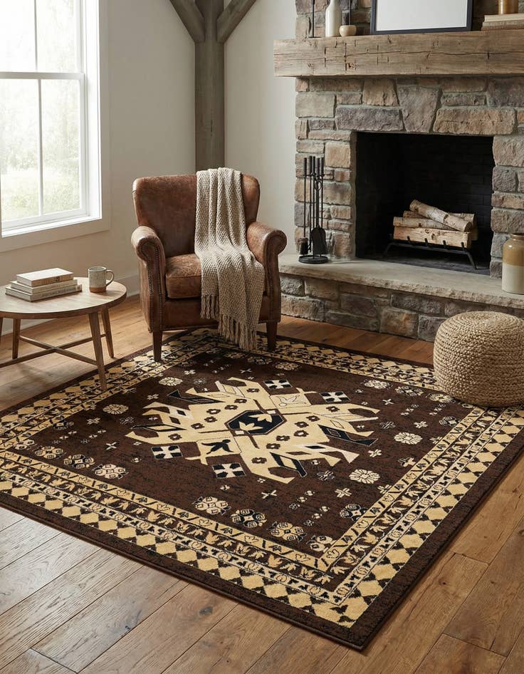 Detail image of 7' 10 x 7' 10 Heris Square Rug