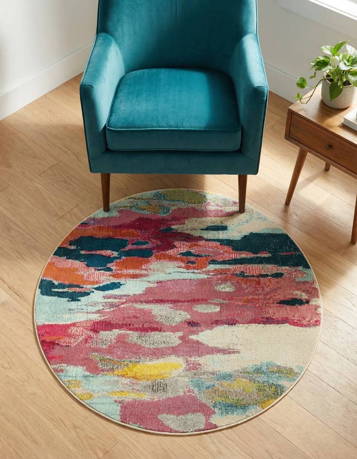 Detail image of 3' 3 x 3' 3 Washable Hyacinth Round Rug