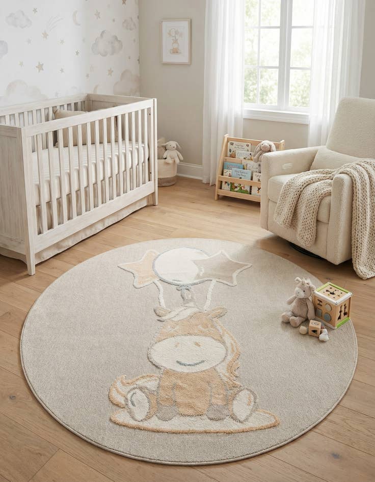 Detail image of 7' x 7' Whimsy Kids Round Rug