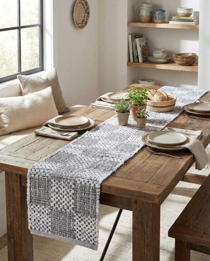 1' 2 x 10' Hand Woven Chindi Cotton Table Runner Rug