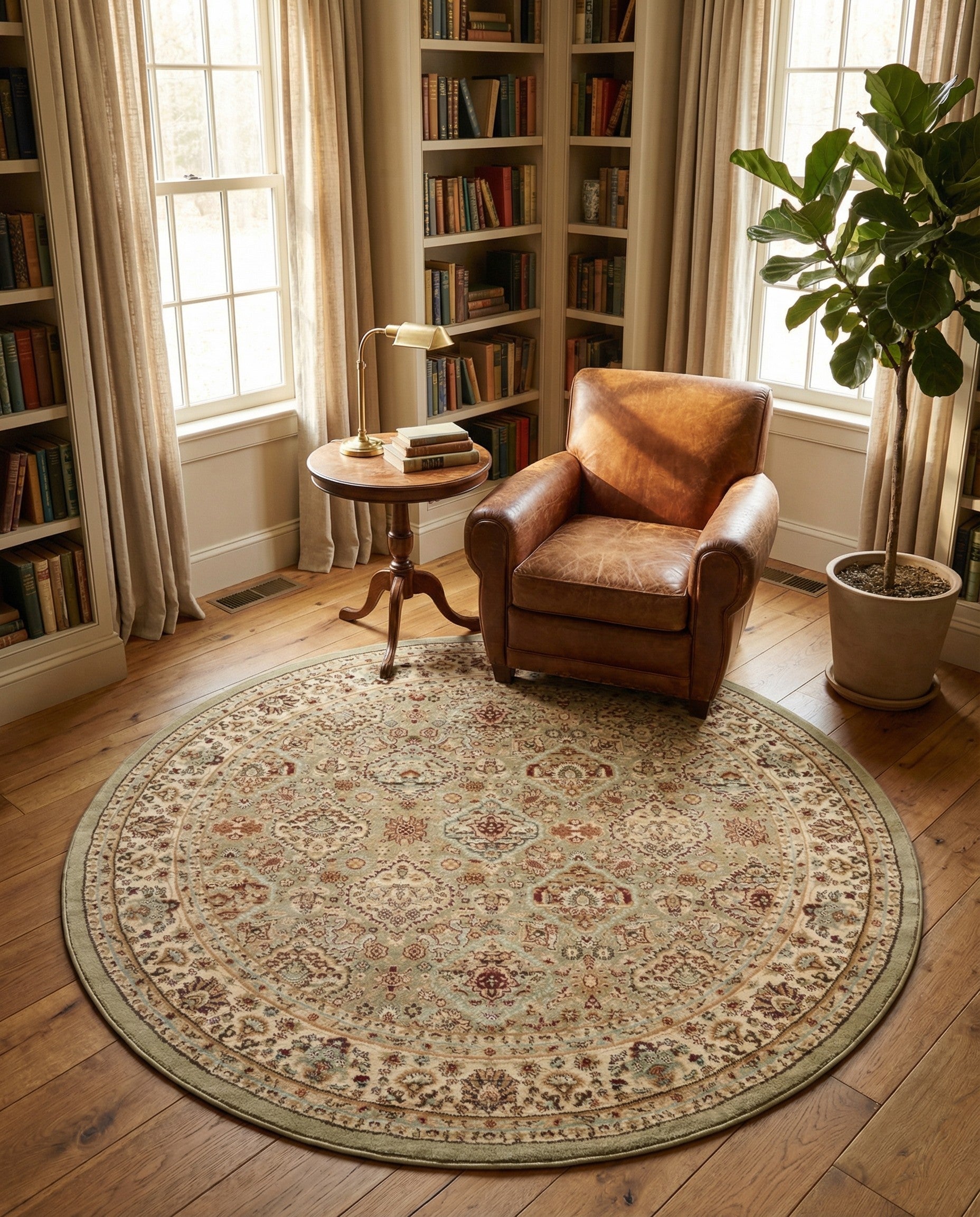 7' 10 x 7' 10 Classic Agra Round Rug