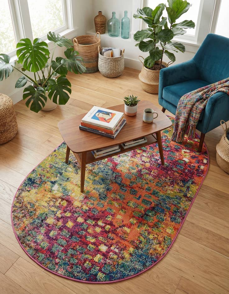 Detail image of 3' 3 x 5' 3 Washable Sevilla Oval Rug