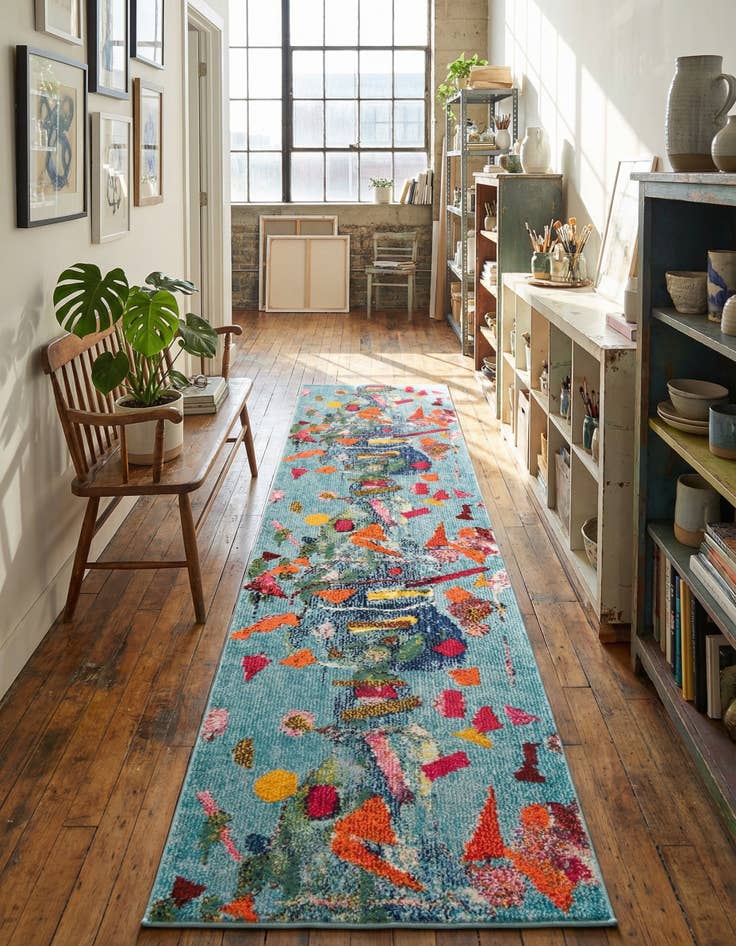 Detail image of 2' x 8'  Washable Vivid Runner Rug