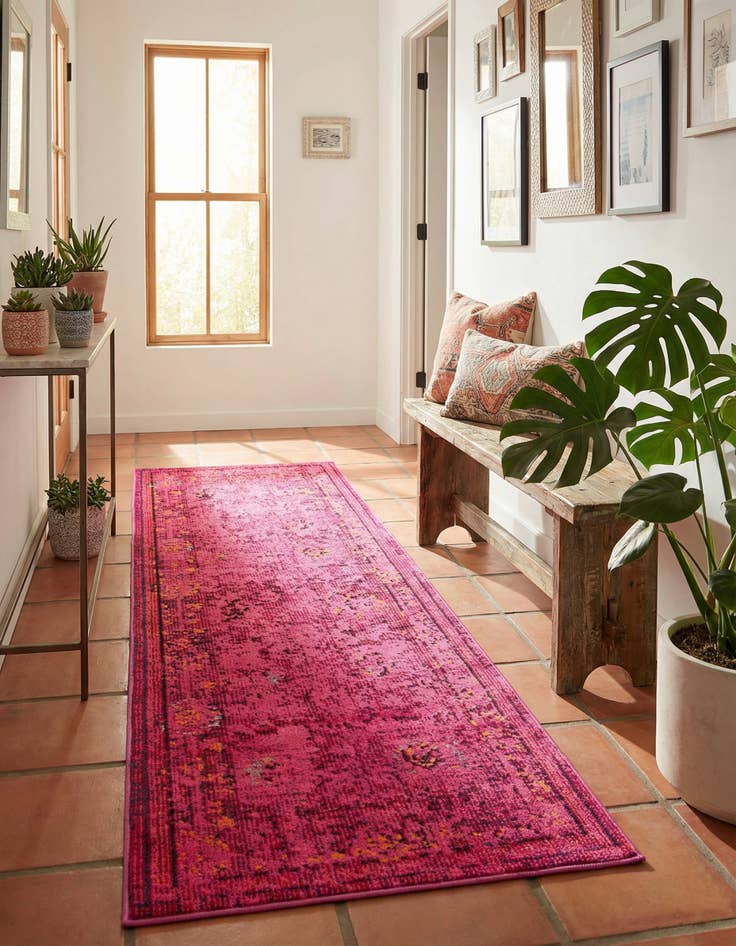 Detail image of 2' 2 x 6' 9 Washable Fleur Runner Rug