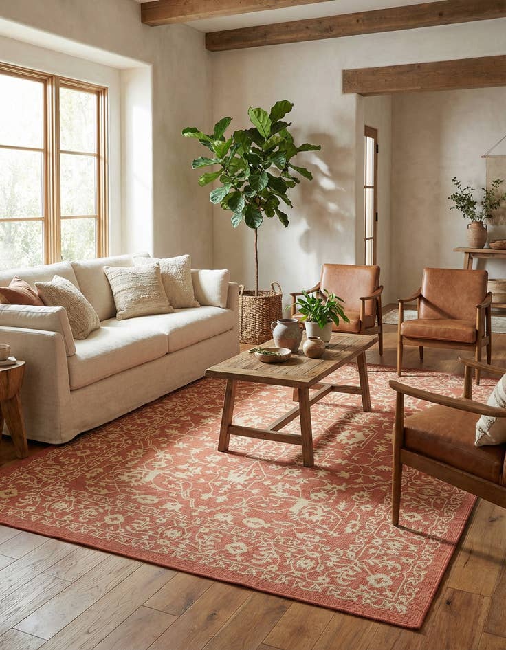 Detail image of 7' x 10' Washable Botanical Indoor / Outdoor Rug