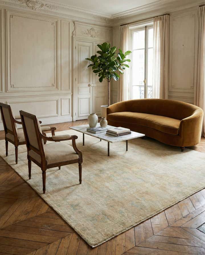 8' x 9' 11 Hand Knotted Oushak Wool Rug