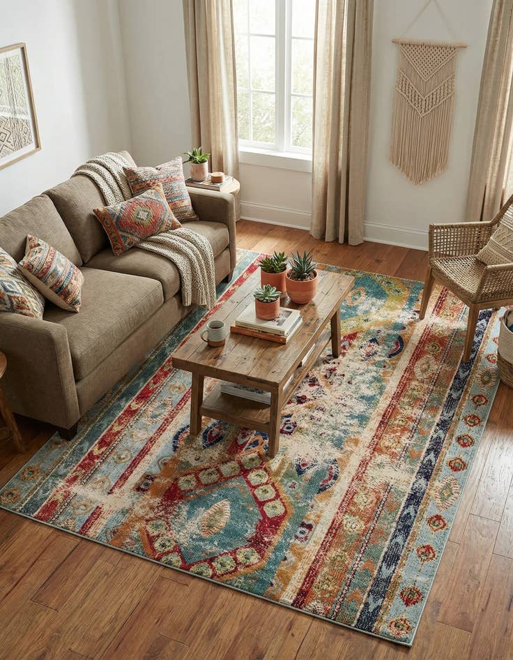 Detail image of 8' x 11'  Washable Santa Fe Rug