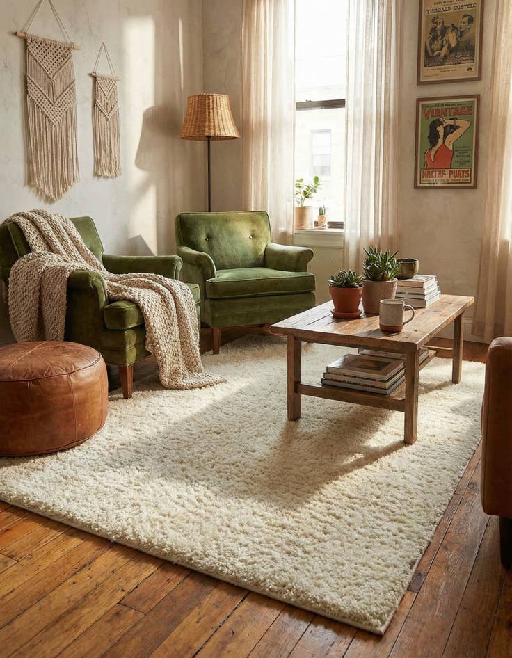 Detail image of 4' x 6' Soft Solid Shag Rug