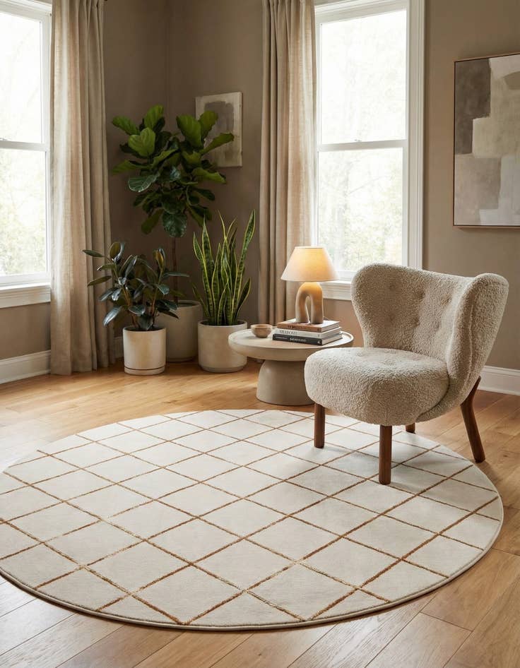Detail image of 7' 10 x 7' 10 Vogue Geo Round Rug