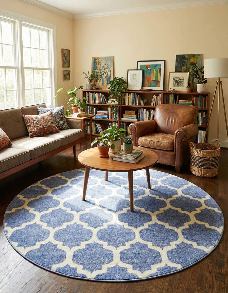 Detail image of 6' x 6' Lattice Round Rug