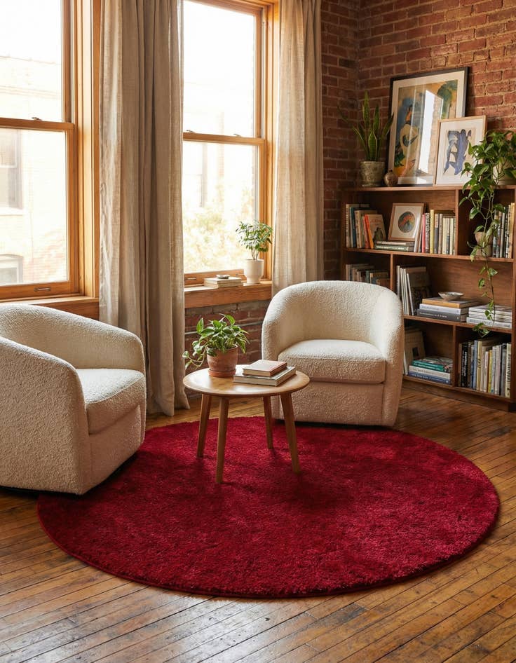 Detail image of  8' x 8' Solid Frieze Round Rug